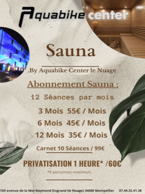 Sauna à Montpellier - Flyer